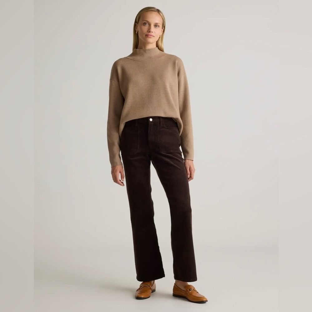 Quince Organic Stretch Corduroy Straight Leg Pants Espresso 14